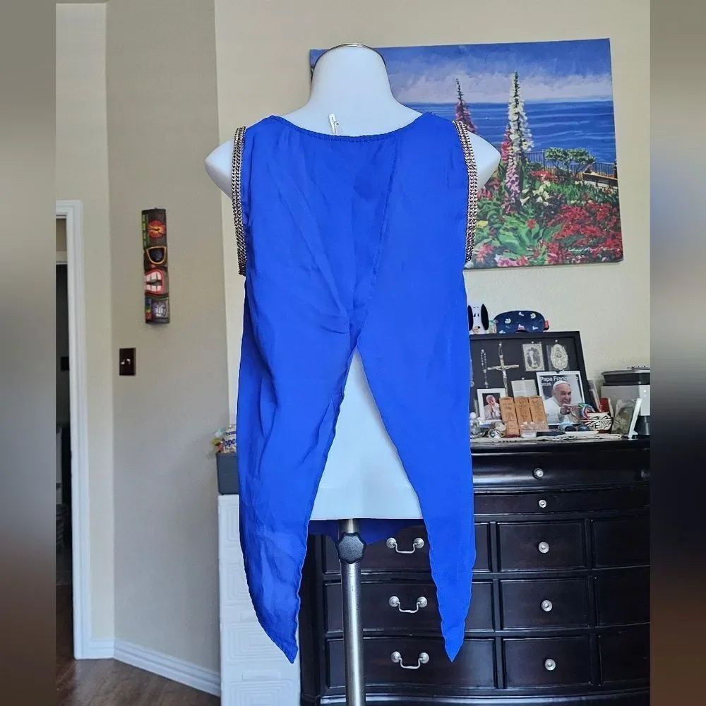 Blu Pepper Royal Blue Tank Top with Gold Accents - Picture 2 of 2